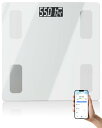 体重計 スマホ連動 ヘルスメーター 体脂肪計 対組成計 電子スケール 体重計 bluetooth 体脂肪率 体脂肪率測定器 高精度 180kgまで対応 ボディスケール 強化ガラス コンパクト 軽量アプリ対応/体