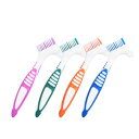 義歯 歯ブラシ 義歯 クリーニングブラシ 入れ歯 歯ブラシ 4個入り 義歯用歯ブラシ ポータブル 両面オーラルケア 人間工学 家庭用