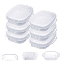 冷凍ごはん容器 冷凍ご飯容器 6個入り【食品衛生法適合、BPAフリー】ご飯 冷凍 保存容器 新生活 ご飯 冷凍 容器 一膳分 ご飯小分け容器 水切り付き 電子レンジ/食器洗い乾燥機対応