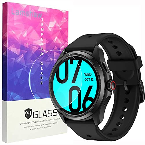 Lamshaw for Ticwatch Pro 5 スマートウォッチ 保護フィルム, [3枚組] 9H ガラスフィルム 保護 フィルム カバー 対応 Ticwatch Pro 5 Android スマートウォッチ (3枚)