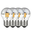 千飾 フィラメント LED電球 6W E26口金 2700K 電球色 60W形相当 広範囲 600 Lm 360° ビーム角フィラメント電球G45 シャンデリア電球 全方向タイプ 4個入