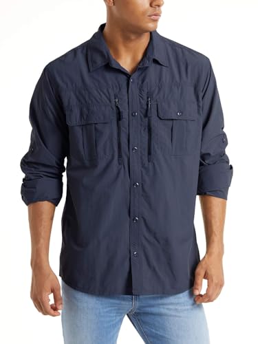 [TACVASEN] ミリタリーシャツ メンズ 長袖 吸汗速乾 作業服 タクティカル ボタンシャツ サバゲー 大き..