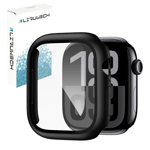 LIRUWECH for Apple Watch 10ケース 46mm アップルウォッチ10保護カバー ガラスフィルム 一体型 アップルウォッチ シリーズ10対応 PC素材 耐衝撃 タッチ感良好 衝撃吸収 防塵 Apple Watch 10アクセサリー Ap