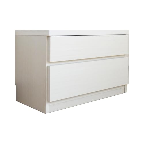 アルファタカバ 薄型チェスト 2段 幅60cm ホワイト 薄型 スリム 完成品 木製 奥行30 おもちゃ箱 子供部屋収納 幅75 奥行30cm ベンチチェスト 絵本ラック ランドセルラック 収納 座れる収納ボッ