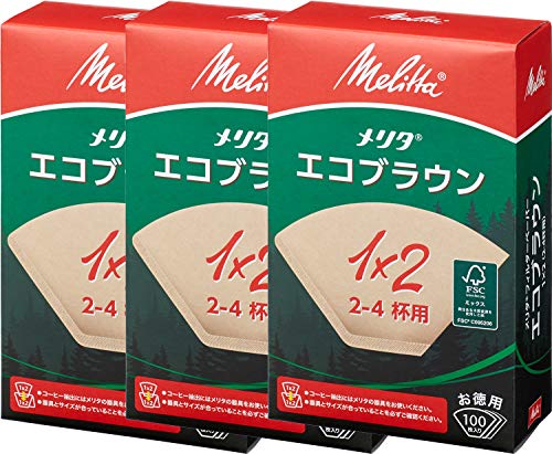メリタ (Melitta) コーヒーフィルターペーパー 無漂白 オイル・雑味が出にくい 2~4杯用 NEWエコブラウ..