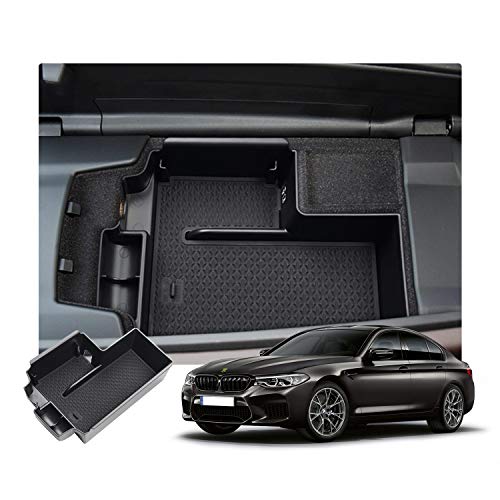 【RUIYA】BMW 5シリーズ G30/G31/G38 コンソールボックス 小物入れトレイ bmw g30 コンソールトレイ 車種専用 車内収納ボックス カーアクセサリー 内装パーツ アームレストボックス ラバーマット付