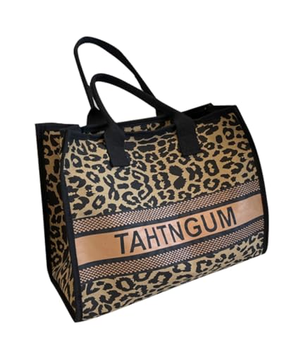 [Ptor] ショルダーバッグ レディース トートバッグ 大容量 ハンドバッグ 斜めがけバッグ 3way ヒョウ柄 バッグ 人気 おしゃれ かばん 女性 プレゼント(FREESIZEカーキ)