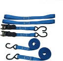 gaoxin ラッシングベルト,ラチェット式タイダウンベルト2本セット,荷締めベルト4mラチェット ブルー固定バンド 破断荷重800kg ラッシング幅2.5cm
