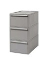 ライクイット (like-it) 収納ボックス クローゼットシステム 引出し (M) 3個組 オールグレー CS-D2 3P 奥行き52cm クローゼット収納にピッタリ 累計販売数270万台突破