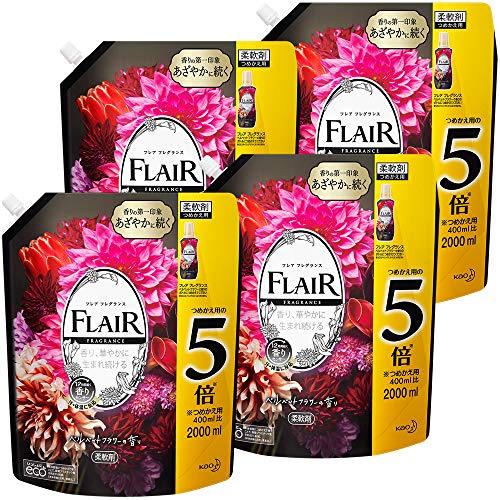 【ケース販売】フレアフレグランス 柔軟剤 ベルベット&フラワー 詰め替え 大容量 2000ml×4個 梱販売 大..