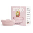 Stojo 折りたたみ式サンドイッチボックス - 再利用可能なポケットサイズ 旅行 キャンプ 食品保存 スナックボックス 蓋付き - 24オンス カーネーション...