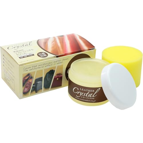 [コロンブス] 革製品をリフレッシュ 保革 保護 ツヤ出し レザークリスタル 抗菌プラス 無色 100g