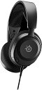 SteelSeries ゲーミングヘッドセット ヘッドホンArctis Nova 1 軽量 有線 密閉型 PC PS5 PS4 Switch 対応 双方向マイク ノイズキャンセリング 空間オーディオ Hi-Fiサウンド 調整可能 61606 ブラック