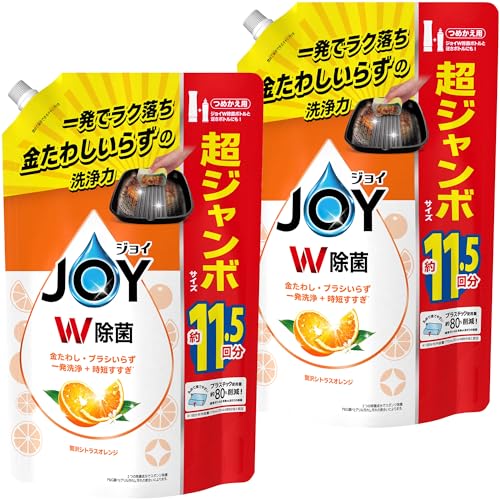 ジョイ 【まとめ買い】 [大容量] W除菌 食器用洗剤 贅沢シトラスオレンジ 詰め替え 超特大ジャンボ 1,490mL × 2個