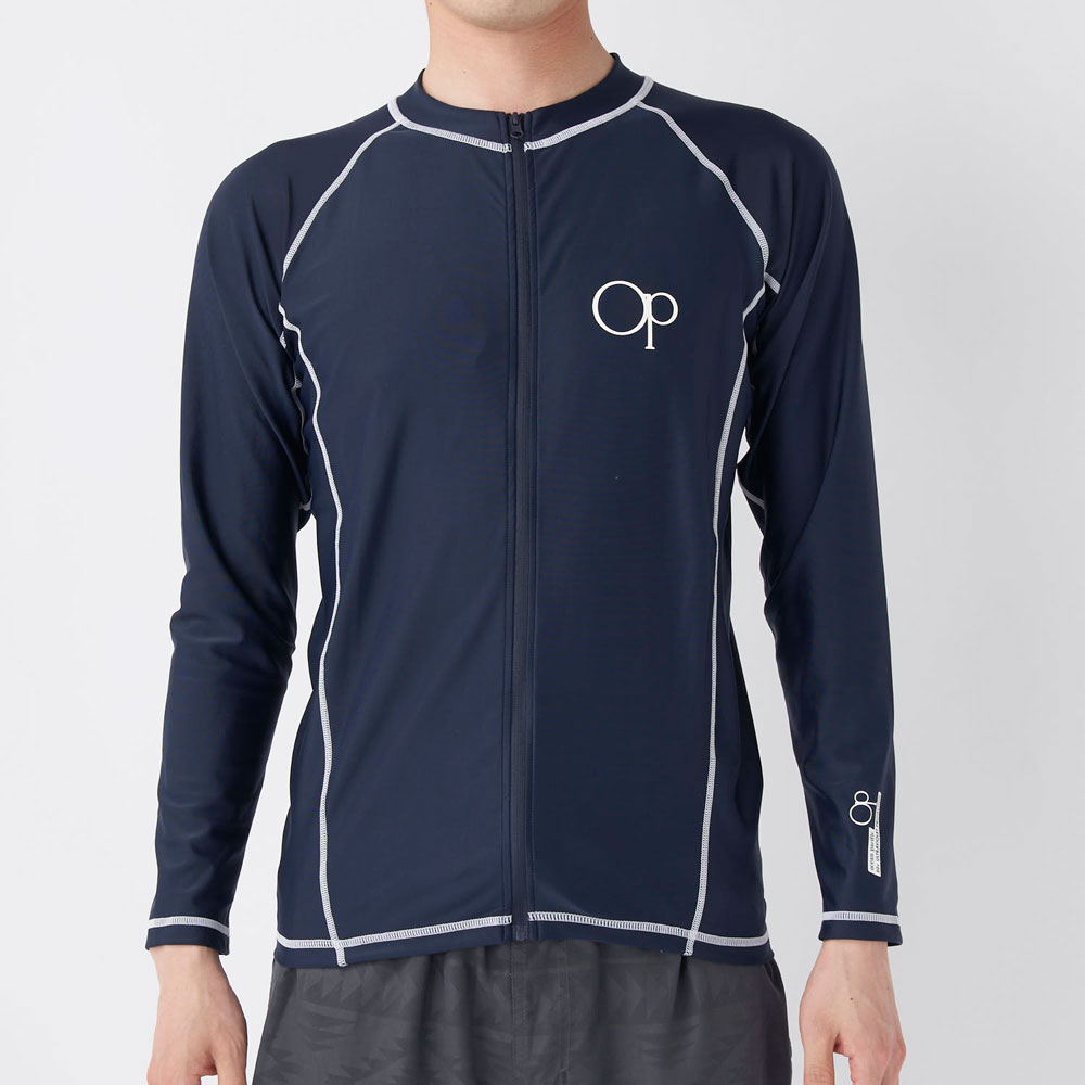 【メール便OK】メンズ 長袖 ハイネック フルジップ ラッシュガード 水着 トップス OceanPacific(オーシ..