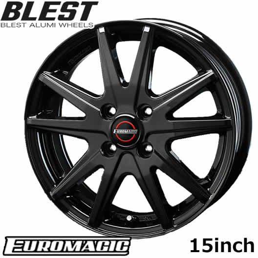 【在庫処分特価】 ホイール4本セット 軽自動車 アルミホイール 15インチ ブレスト BLEST ユーロマジック LanceST 5.5 4穴 インセット43/...