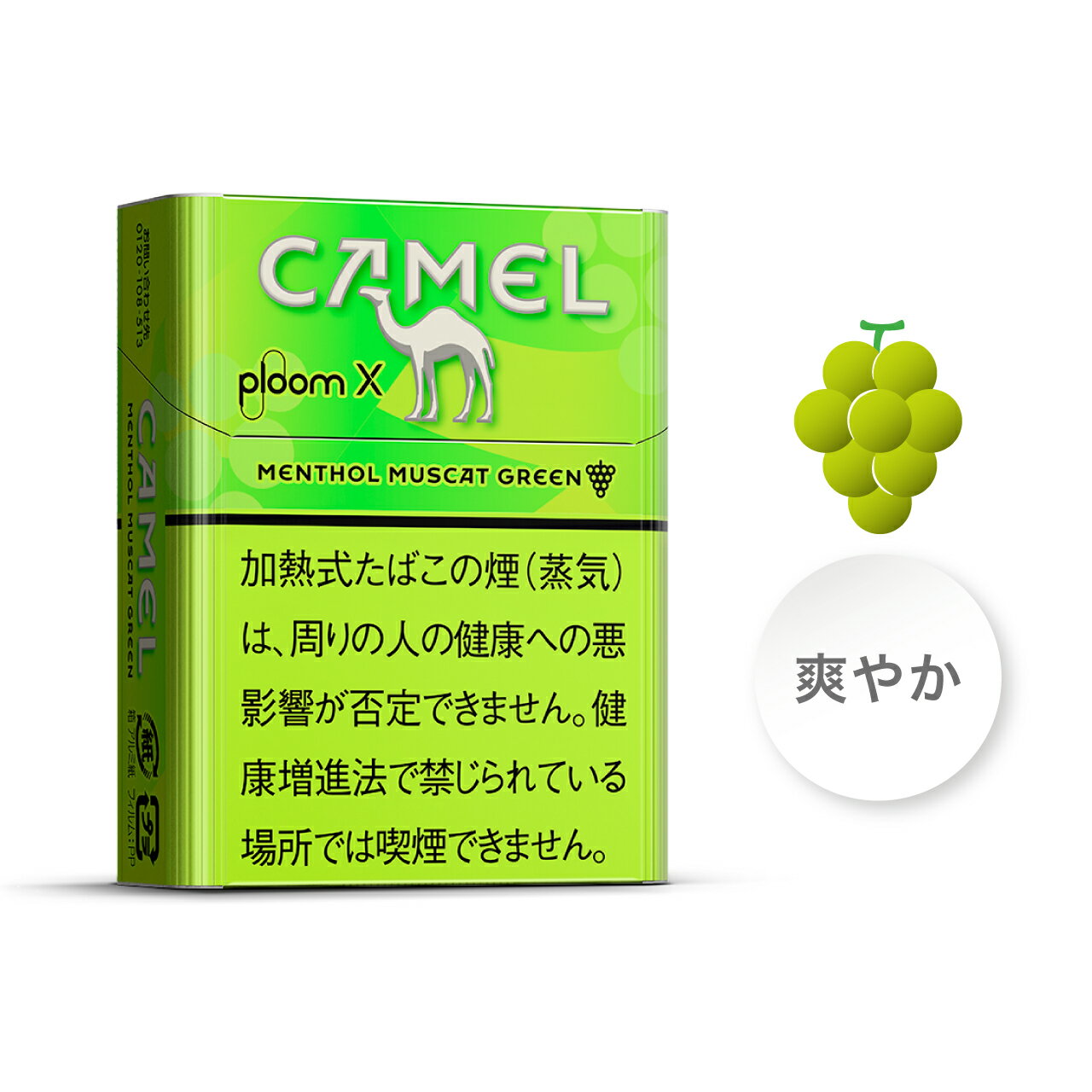international delivery available 100Sticks Camel Menthol Muscat Green Ploom X