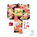 【11/21~27★全品クーポン最大1000円OFF】七五三 着物 7歳 購入 販売 七歳 着物セット JAPAN STYLE×内田篤人 黒 ブラック 赤 黄緑色 花 梅 菊 松 鹿の子 麻の葉 ラメ 作り帯 草履 バッグ 髪飾り 祝着セット 7才 女の子 女児 キッズ 【送料無料】【あす楽対応】