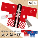 マラソン☆最大1000円クーポン配布中☆5/9-16 1:59はっぴ 大人 法被 祭り はんてん 袢天 セット 帯 手ぬぐい 男性 女性 赤 青 夏祭り 花火大...
