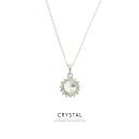 \浴衣フェス開催中/最大1000円クーポン配布中☆7/16までネックレス ショート フラワー 花 ラインストーン シルバー ビジュー シンプル 上品 ペンダント 首飾り アクセサリー