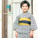 浴衣 子供 セット 男の子 2019 キッズ 男児 クリーム 生成り 黒 蝙蝠 コウモリ バット 小紋柄 綿 変わり織り モイカ 夏 【100cm】【110cm】【120cm】【130cm】【送料無料】【あす楽対応】