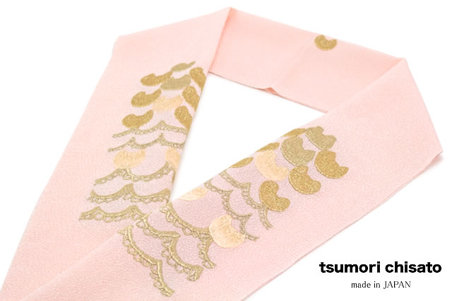 半襟 刺繍 振袖 成人式 半衿 卒業式 袴用 ベビーピンク ネコ 猫 tsumori chisato ツモリチサト 結婚式 フォーマル カジュアル 日本製 【あす楽対応】