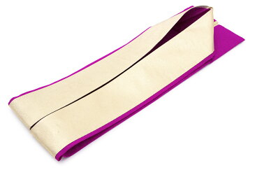 重ね衿 赤紫色 パープル 金色 ゴールド シンプル リバーシブル 両面 2way 正絹 重ね襟 伊達襟 伊達衿 着物 振袖向け 成人式向け 和装小物 日本製 【あす楽対応】【メール便対応】