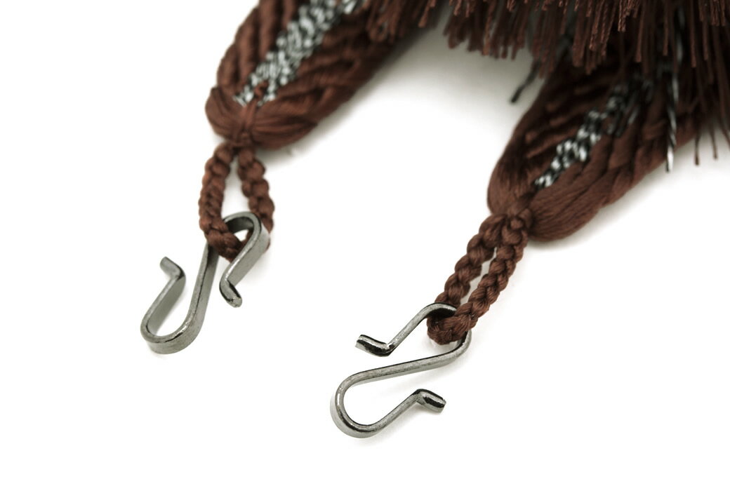 【先着200名限定◎クーポンで20%off☆17周年記念 4/1-4/11】羽織紐 男 メンズ 翠嵐工房 焦茶色 ブラウン ライン 手組紐 手ぐみひも 平組 正絹 S環付属 和装小物 男性用 日本製 送料無料