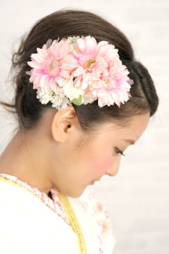 髪飾り 成人式 振袖向け 浴衣向け 七五三 結婚式 ピンク 花冠 花かんむり カチューシャタイプ フラワークラウン ワイヤー 髪留め 髪かざり 振り袖 ヘアアクセサリー【あす楽対応】