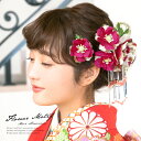 【5/1~7★クーポンで最大10%OFF】髪飾り 成人式 2点セット ピンクマゼンタ 牡丹 ぼたん 花 コサージュ 卒業式 振袖 袴 前撮り 髪留め ヘアアクセ...