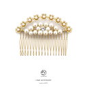 【半額！先着100名限定】◆クーポンで50%OFF！5/9~16】ヘアアクセサリー　金色　ゴールド　花　はな　アーチ　ティアラ　フェイクパール　ラインストーン　コーム　髪飾り　髪留め　日本製　 【あす楽対応】