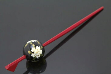 玉簪 黒 赤 ブラック 牡丹 桜 玉 レトロ モダン かんざし 髪飾り ヘアアクセサリー 卒業式 成人式 振袖向け 訪問着 小紋 浴衣向け 日本製 【あす楽対応】