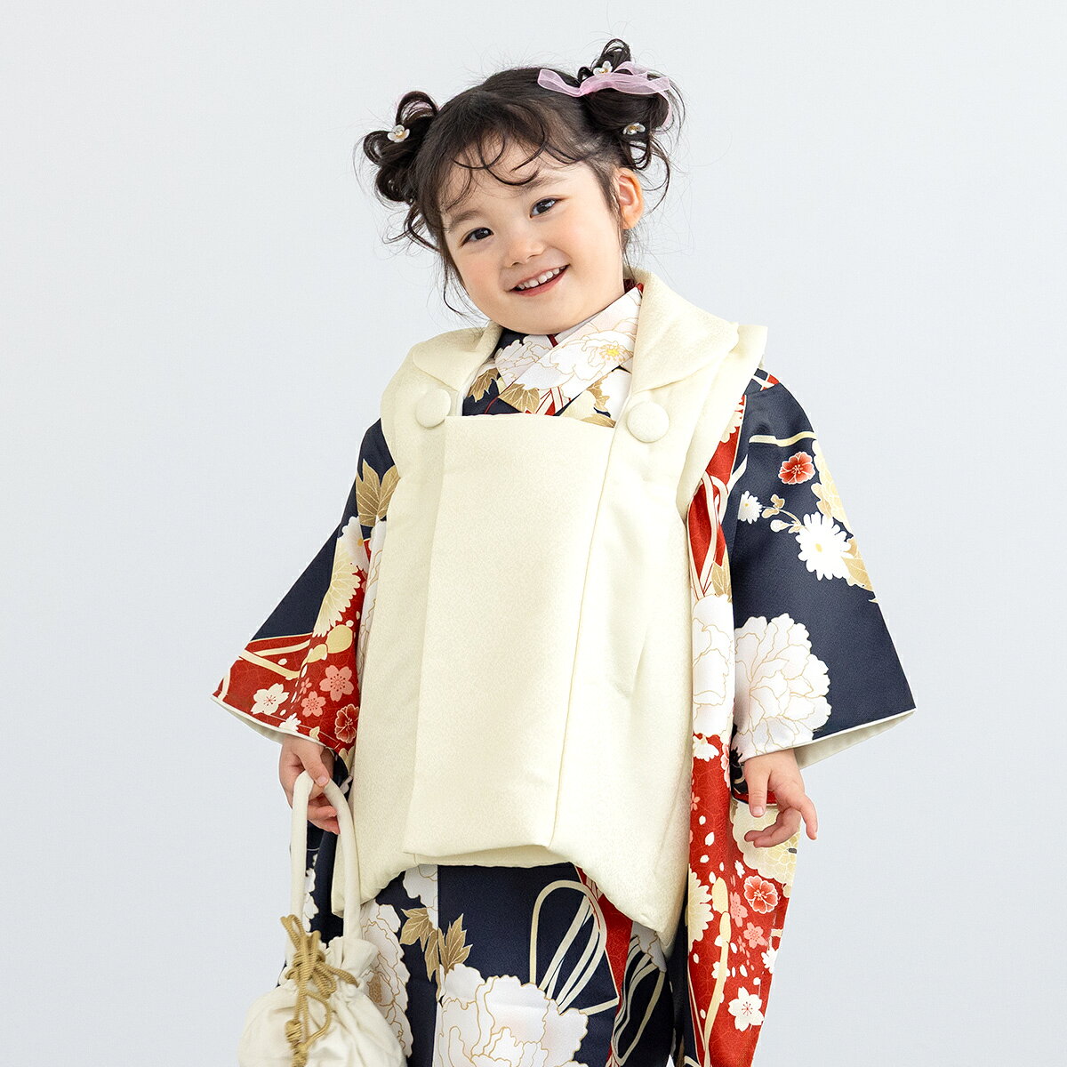 楽天市場】七五三 着物 3歳 正絹（カラーネイビー）（着物セット｜和服