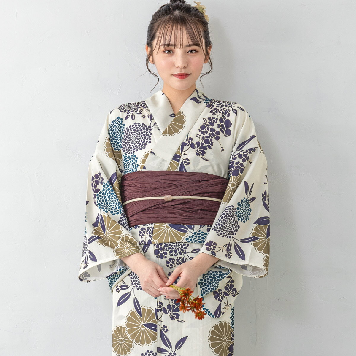 楽天市場】浴衣 女性 しじら織（カラーグレー）（レディース