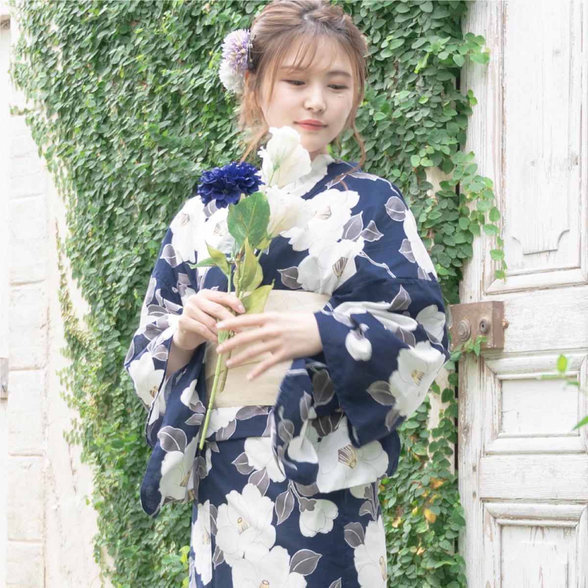 浴衣　ゆかた　ユカタ　サイズM クロ✖️ネイビー　花柄　浴衣単品 楽天市場】浴衣 セパレート（カラーネイビー）の通販