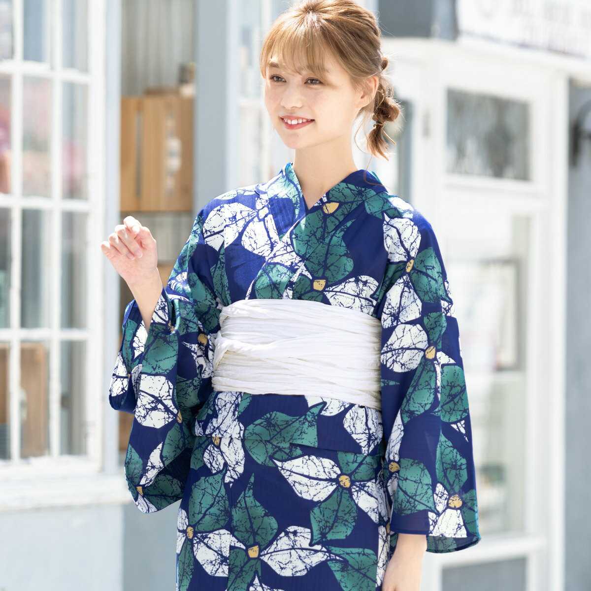 楽天市場】桜（カラーネイビー）（浴衣セット｜和服）：レディース 