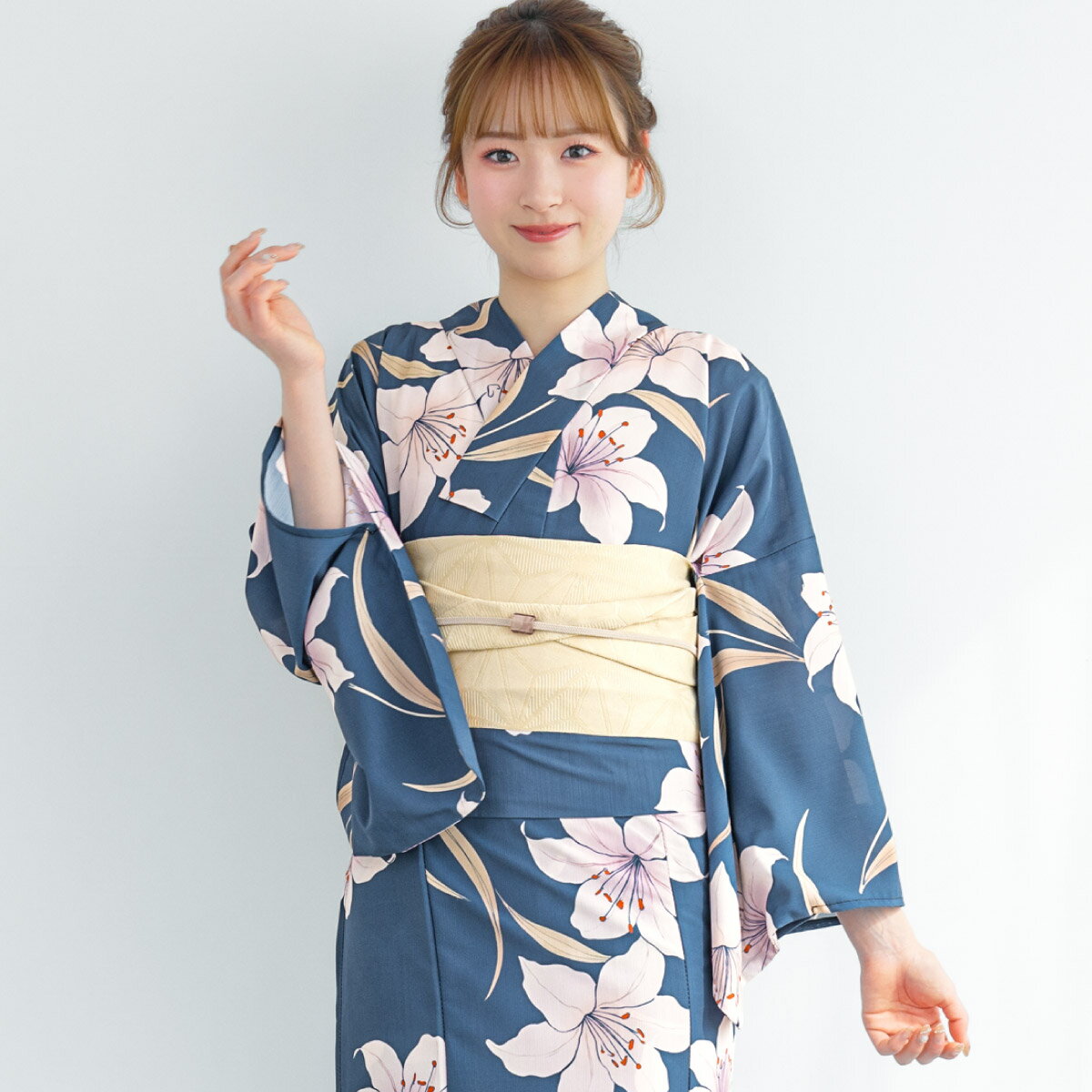 楽天市場】浴衣 綿絽（カラーネイビー）（レディースファッション）の通販