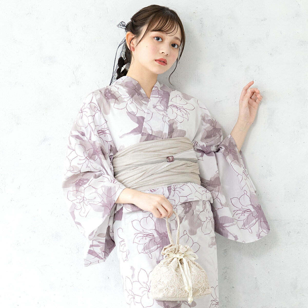 楽天市場】浴衣 ピンク（カラーパープル）（浴衣セット｜和服