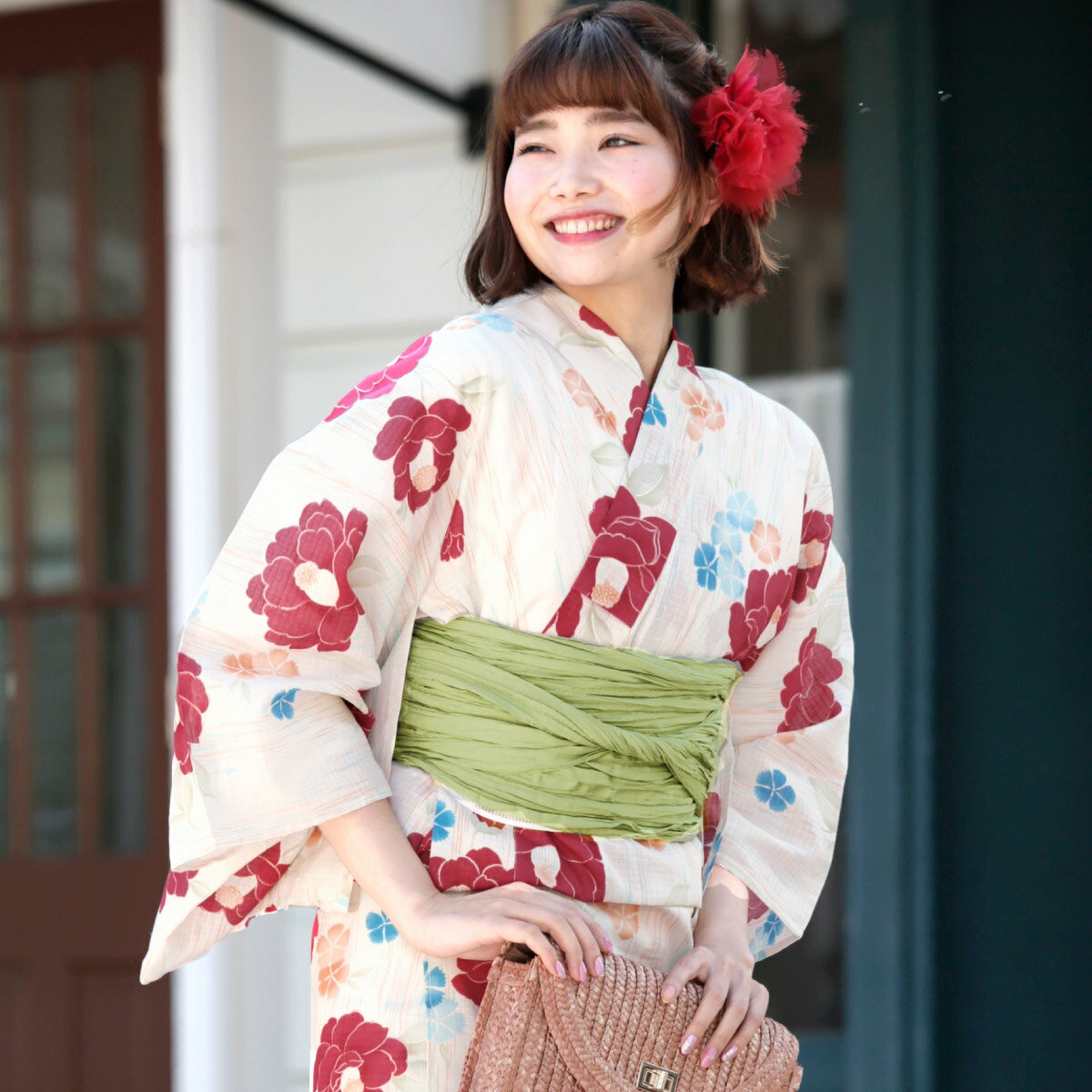 楽天市場】猫 ネコ（柄椿）（浴衣セット｜和服）：レディース