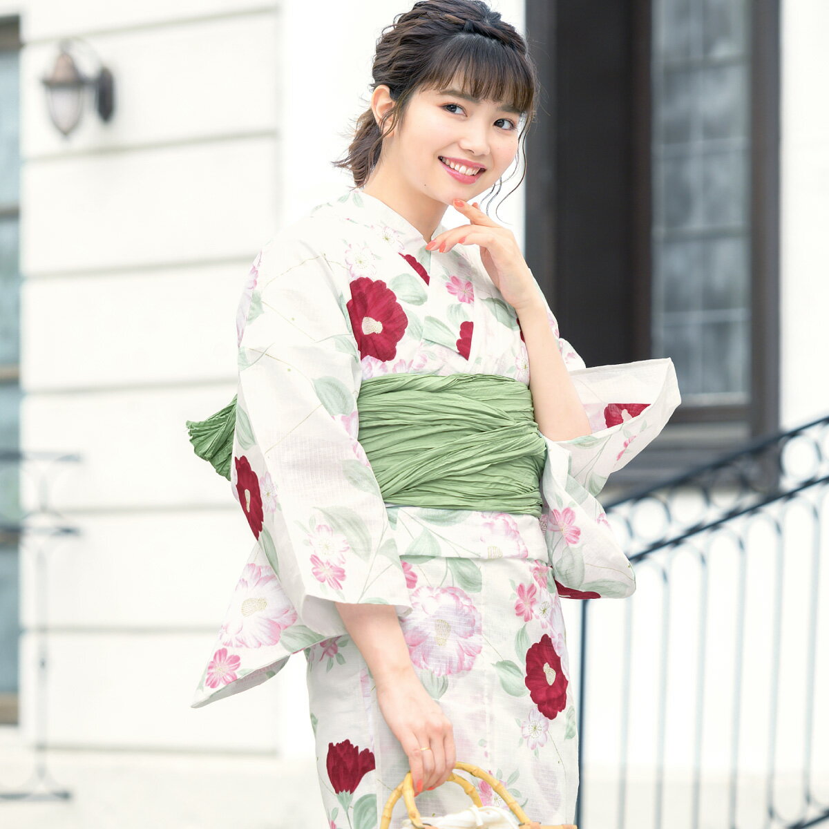 楽天市場】桜（柄椿）（浴衣セット｜和服）：レディースファッションの通販