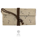 【5/9~16マラソン限定☆全品クーポン最大1000円OFF】道中財布 薄茶色 ベージュ トンボ 蜻蛉 鮫小紋 和柄 綿 ひも付き 巾着 メンズ 男物 ..