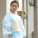 《対象クーポンで50%off》《2buy60%off》6/22~27 1:59まで浴衣 セット レディース レトロ 浴衣セット 大人 3点セット 白 ホワイト 水色 黄色 薔薇 バラ ローズ 花 ドット 綿 半幅帯 女性 ボヌールセゾン フリー 送料無料