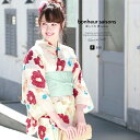 \浴衣フェス/7/16まで限定★クーポンで1BUY50%OFF・2BUY60%OFF浴衣 セット レディース レトロ 浴衣セット 大人 3点セット 白系 ホワイ...