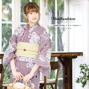 《対象クーポンで50%off》先着300名☆5/1-5/7 9:59浴衣 セット レディース 浴衣セット 作り帯 大人 2点セット 浴衣 帯 紫 パープル クリ...
