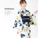 \浴衣フェス/7/16まで限定★クーポンで1BUY50%OFF・2BUY60%OFF浴衣 セット レディース 浴衣セット 兵児帯 大人 3点セット クリーム系 青 黒 紺 帯 百合 ゆり 花 夏 花火大会 モダン S フリー 送料無料