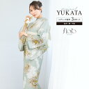 \浴衣フェス/7/16まで限定★クーポンで1BUY50%OFF・2BUY60%OFF浴衣 セット レディース 浴衣セット 兵児帯 2025 floro 簡単 涼しい コーディネート済み 青 白 薄茶 くすみブルー 花柄 菊 おしゃれ 可愛い 下駄 S フリー 送料無料