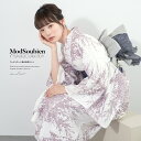 《対象クーポンで50%off》《2buy60%off》6/22~27 1:59まで浴衣 セット レディース 浴衣セット 兵児帯 2025 大人 3点セット モダン 白 グレー 紫 ネイビー 花 ポリエステル SOUBIENオリジナル 吸水速乾 S フリー 送料無料