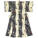 【5/1~7★クーポンで最大10%OFF】浴衣 レディース 単品 黒系 ブラック クリーム 椿 ツバキ よろけ縞 花 フラワー 綿 夏祭り 花火大会 女性用 仕...