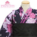 《対象クーポンで50%off》先着300名☆5/1-5/7 9:59浴衣 子供 女の子 花柄 バラ 桜 蝶々 紅梅織り 濃紺 ゆかた 女児 2025