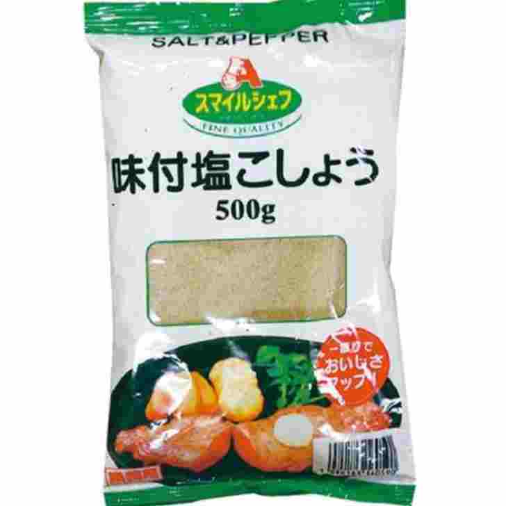 商品情報和食・中華はもちろん、洋食にも幅広くお使い下さい、袋タイプ。内容量500g原材料食塩、こしょう、砂糖/調味料（アミノ酸）この商品は スマイルシェフ 味付塩こしょう 500g　【プロ】 ポイント こしょうと天日乾燥した塩と調味料をバランスよくブレンドしました。 ショップからのメッセージ 納期について 4